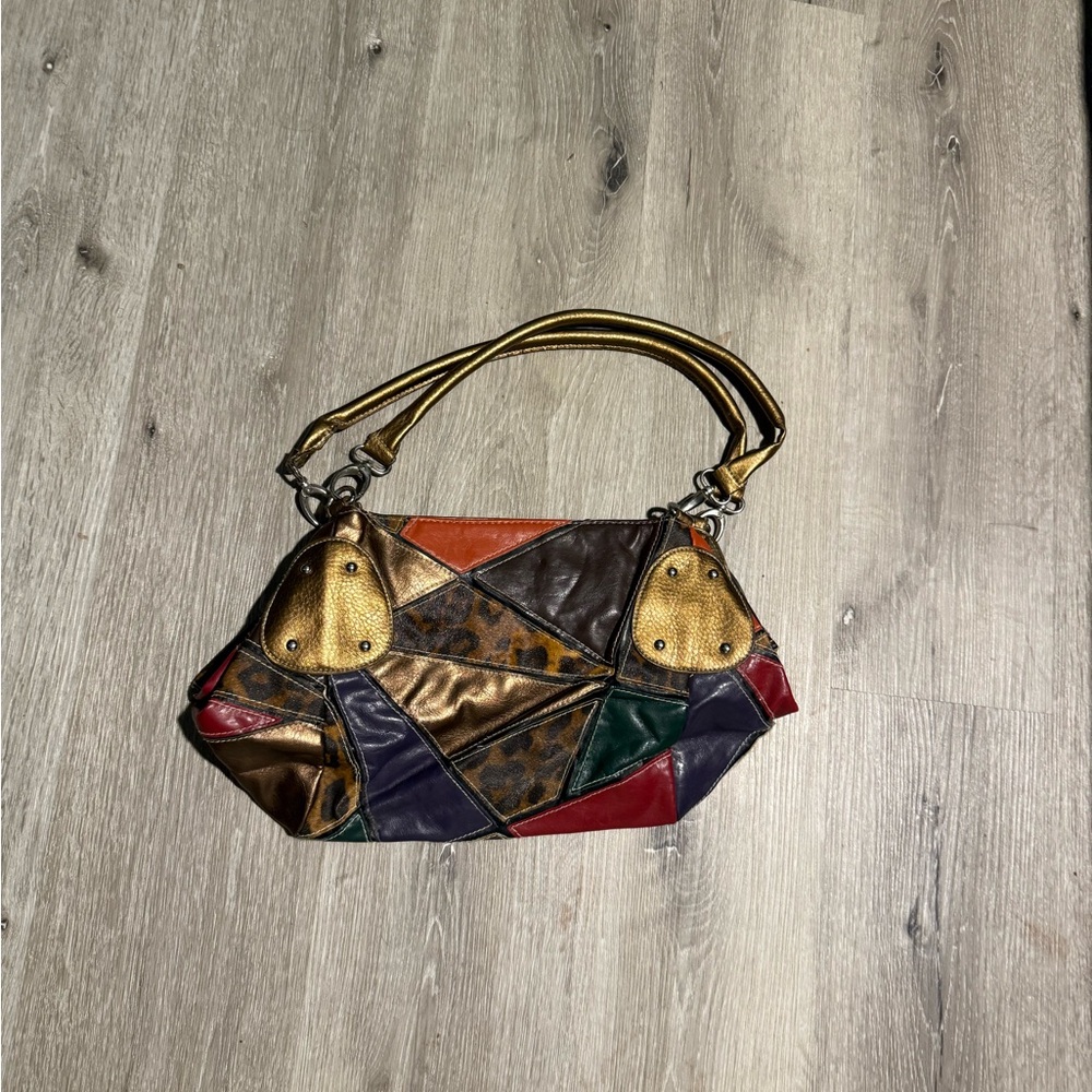 Multicolor Patchwork Shoulder Bag - image 1
